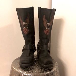 HARLEY-DAVIDSON Vintage Biker Boots w/ Eagle